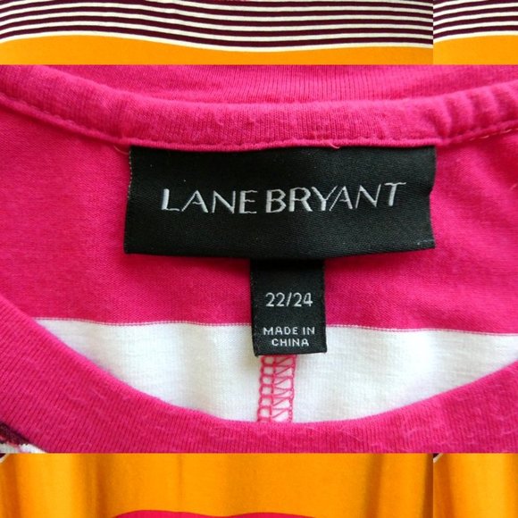 Lane Bryant Striped Tank Dress 22/24 Pink White - Picture 7 of 8